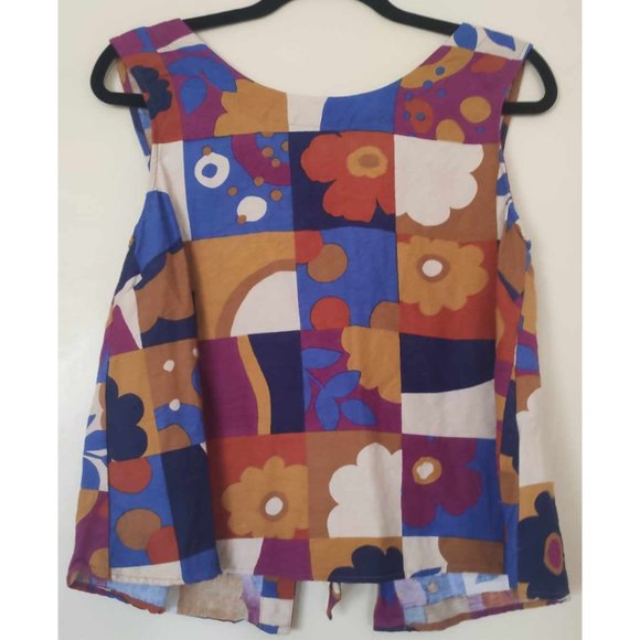 Princess Highway Tops - Princess Highway Patchwork Tie-Back Sleeveless Top